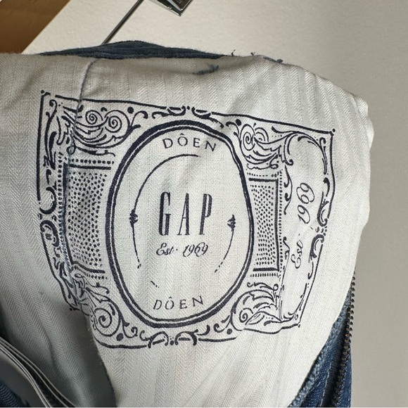 Gap x Doen Denim High Rise Trousers Womens Size 4 Blue Pleated Wide Leg Jeans - Picture 15 of 16